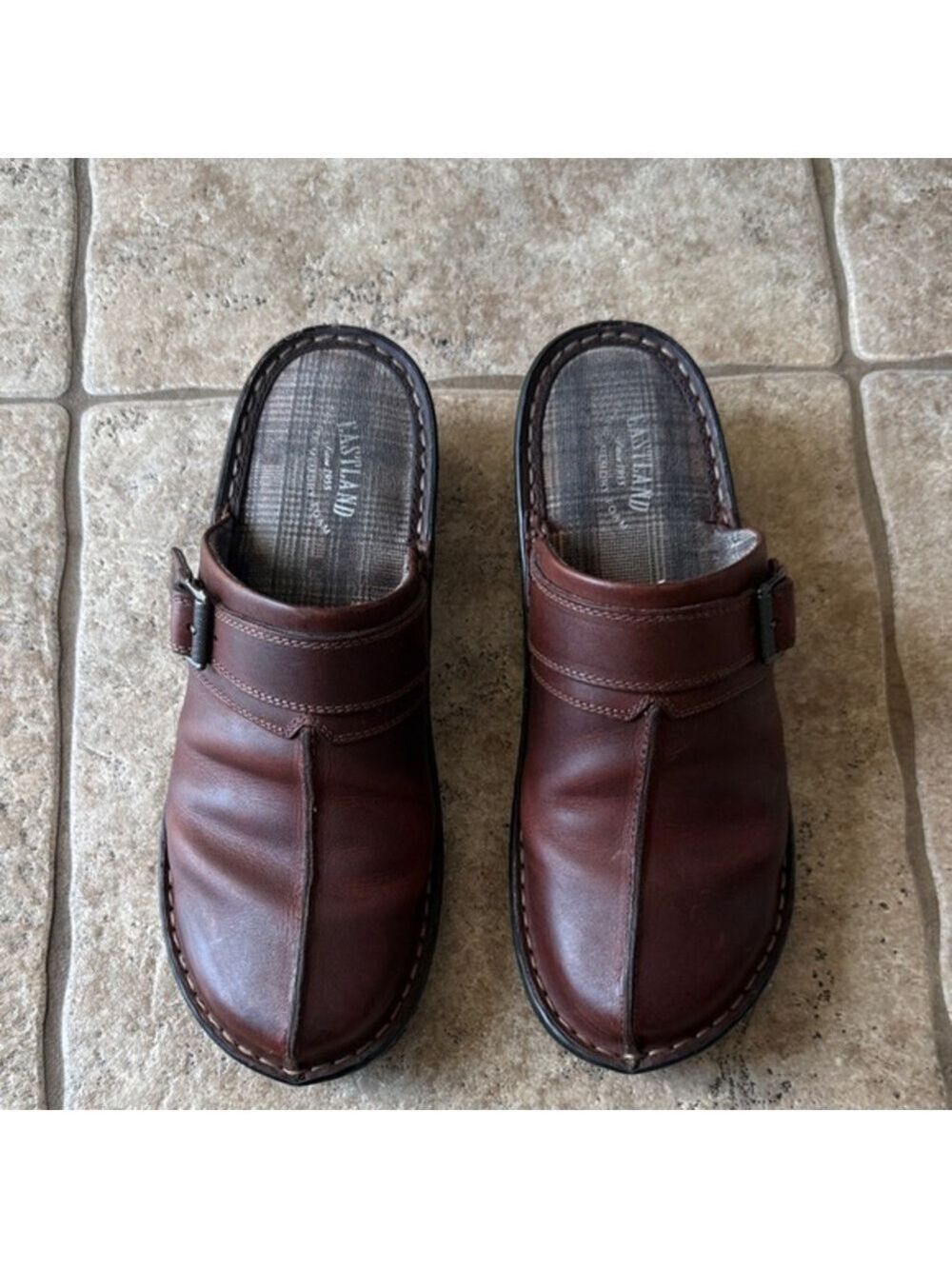 Eastland Women's Rich Brown Leather Clogs